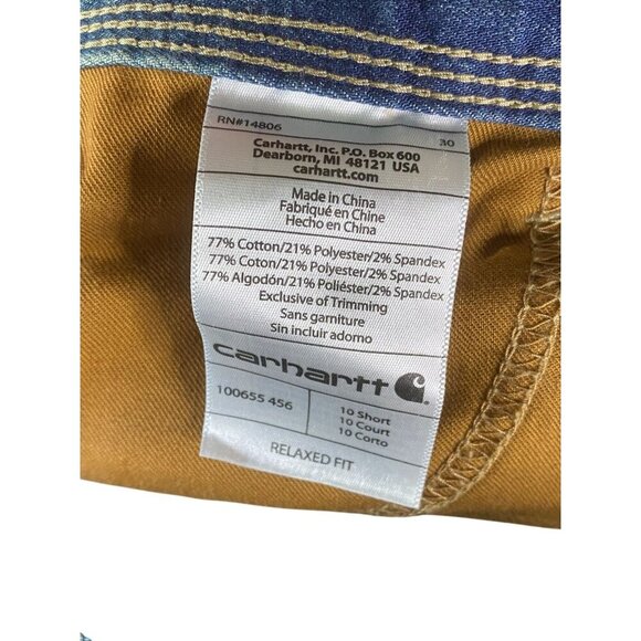 Carhartt Womens Relaxed Fit Bootcut Jeans Size 10 Short Blue Denim 5-Pockets - Picture 6 of 6